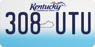 KY license plate 308UTU