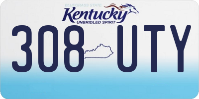 KY license plate 308UTY