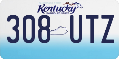 KY license plate 308UTZ