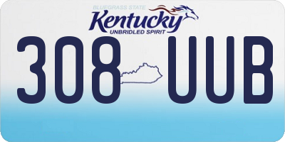 KY license plate 308UUB