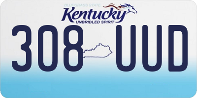 KY license plate 308UUD