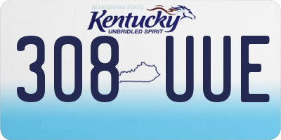 KY license plate 308UUE
