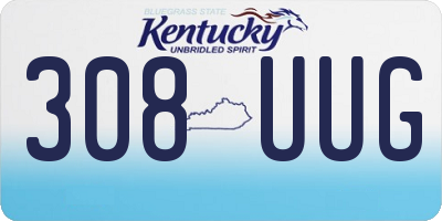 KY license plate 308UUG