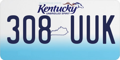 KY license plate 308UUK