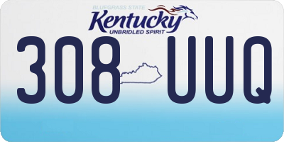 KY license plate 308UUQ