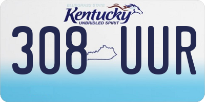 KY license plate 308UUR