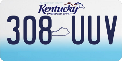 KY license plate 308UUV