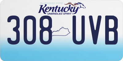 KY license plate 308UVB