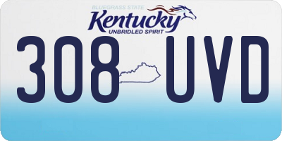 KY license plate 308UVD