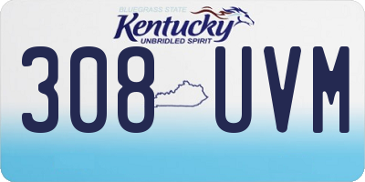 KY license plate 308UVM