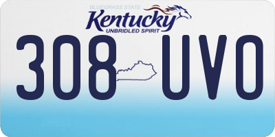 KY license plate 308UVO