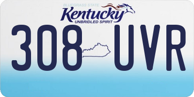 KY license plate 308UVR