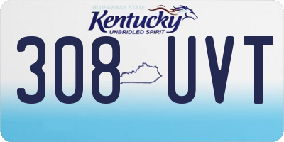 KY license plate 308UVT