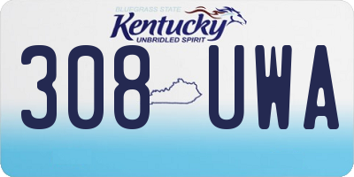 KY license plate 308UWA