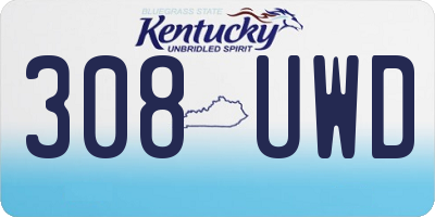 KY license plate 308UWD