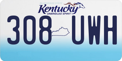 KY license plate 308UWH