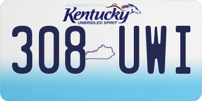 KY license plate 308UWI