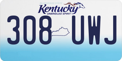 KY license plate 308UWJ