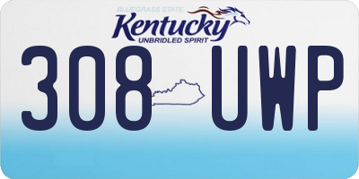 KY license plate 308UWP