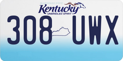 KY license plate 308UWX