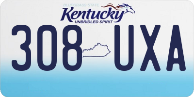KY license plate 308UXA