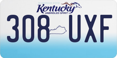 KY license plate 308UXF