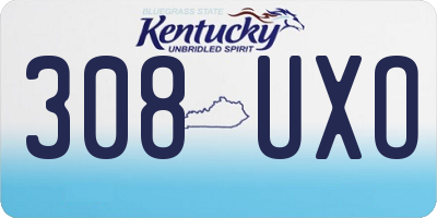KY license plate 308UXO