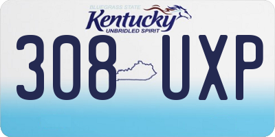 KY license plate 308UXP