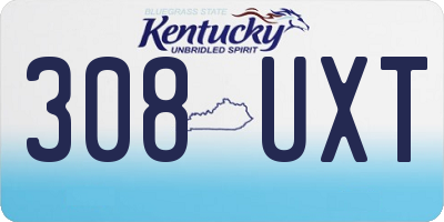 KY license plate 308UXT
