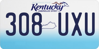 KY license plate 308UXU