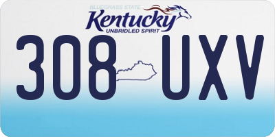 KY license plate 308UXV