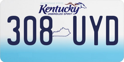 KY license plate 308UYD
