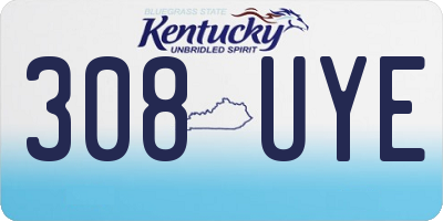KY license plate 308UYE