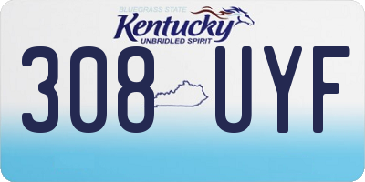 KY license plate 308UYF