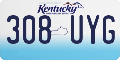 KY license plate 308UYG