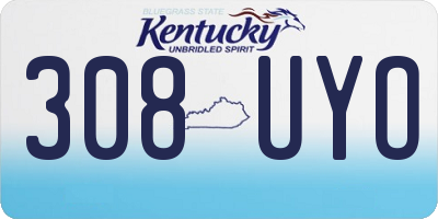 KY license plate 308UYO