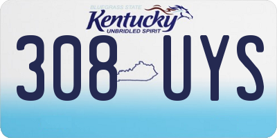 KY license plate 308UYS