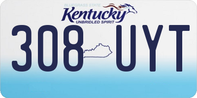 KY license plate 308UYT