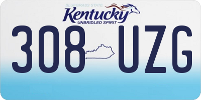 KY license plate 308UZG