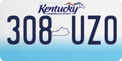 KY license plate 308UZO