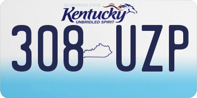 KY license plate 308UZP