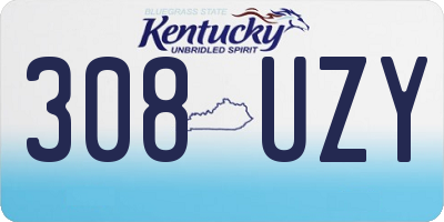 KY license plate 308UZY