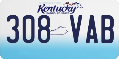 KY license plate 308VAB
