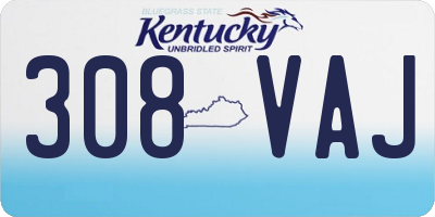 KY license plate 308VAJ