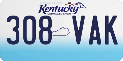 KY license plate 308VAK