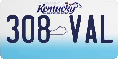 KY license plate 308VAL