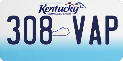 KY license plate 308VAP