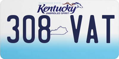 KY license plate 308VAT