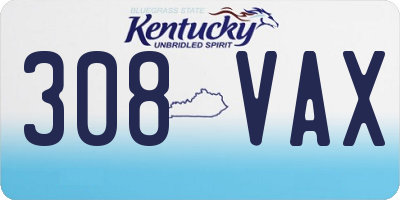 KY license plate 308VAX