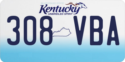KY license plate 308VBA